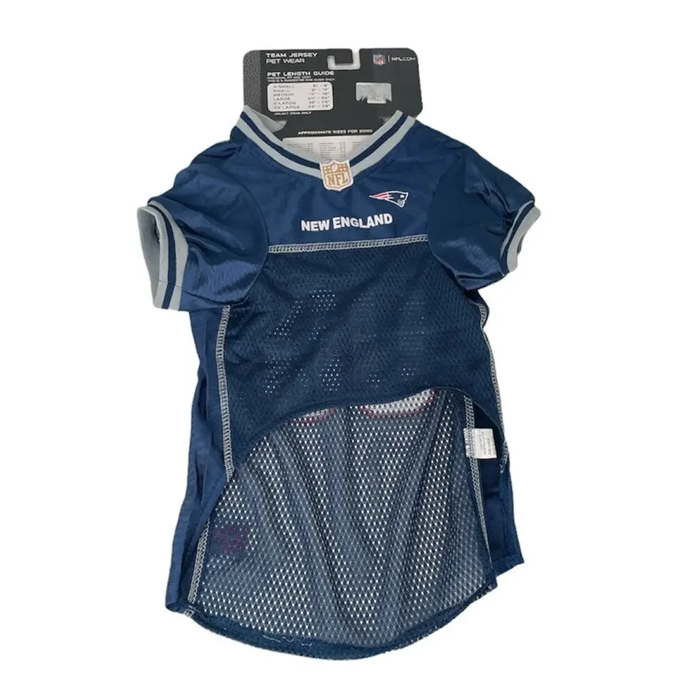 New England Patriots Dog Jersey Navy Size Large